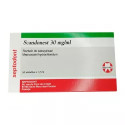 Скандонест (Мепивакаин) р-р д/инъекц 3% 1,7мл 50шт фото